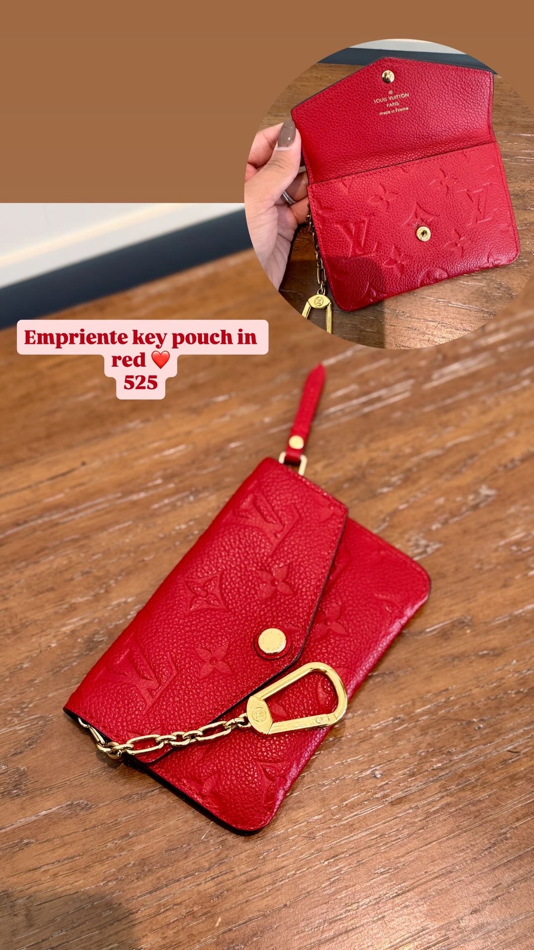 LV Empriente red key pouch