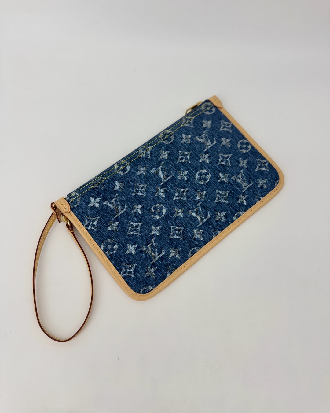 LV denim wristlet