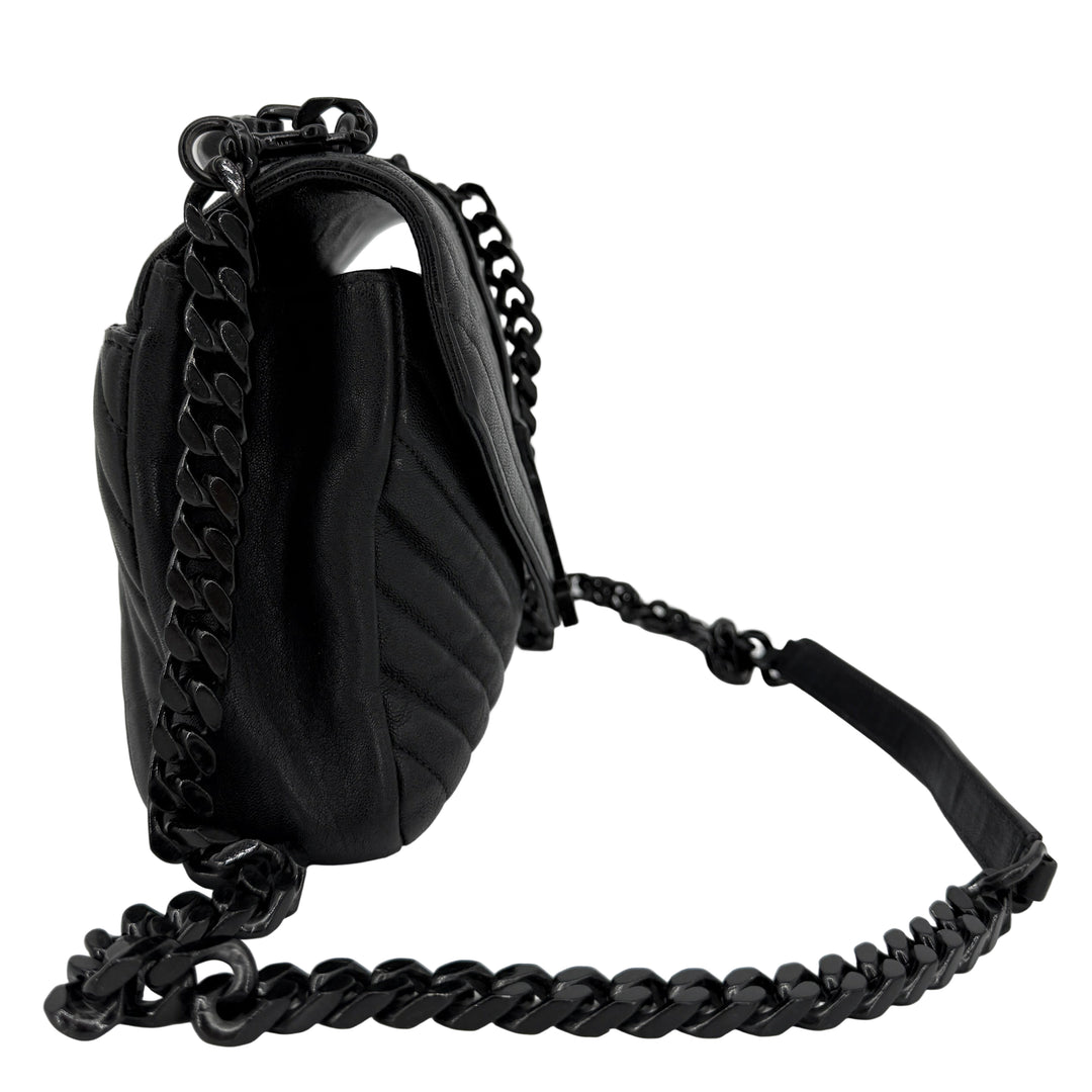 Saint Laurent College Medium Chain Shoulder Bag – Black Quilted Leather