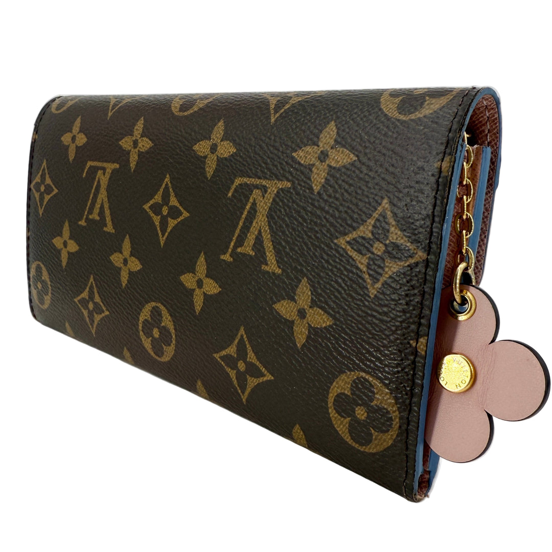 Louis Vuitton Monogram Bloom Flower Émilie Wallet – Bleu Jean