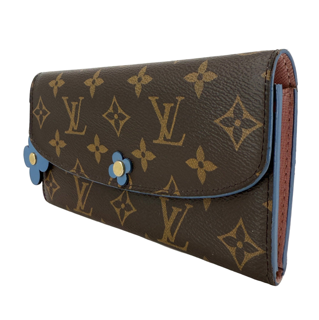 Louis Vuitton Monogram Bloom Flower Émilie Wallet – Bleu Jean