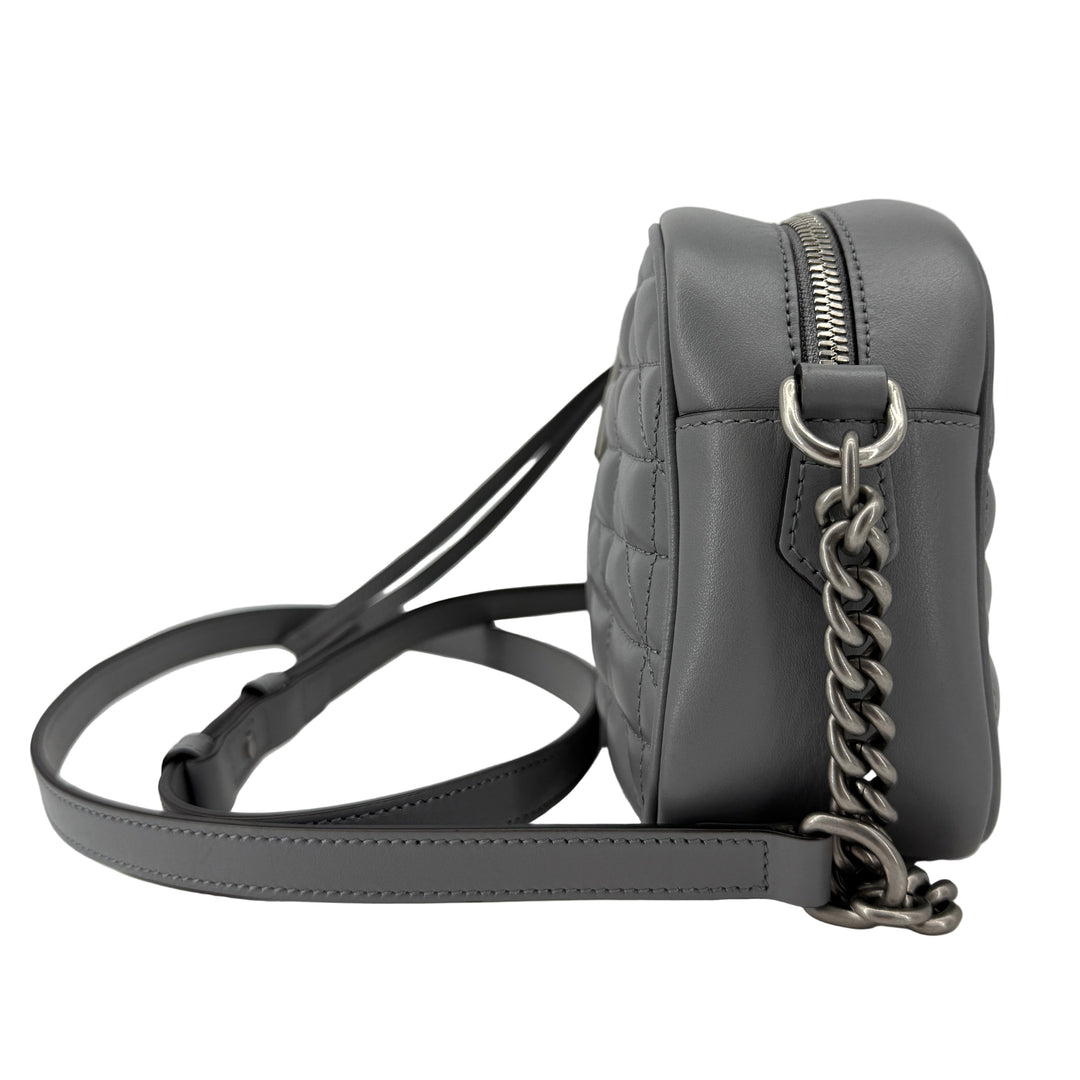 Gucci GG Marmont Aria Small Chain Shoulder Bag – Deep Grey Matelassé Calfskin