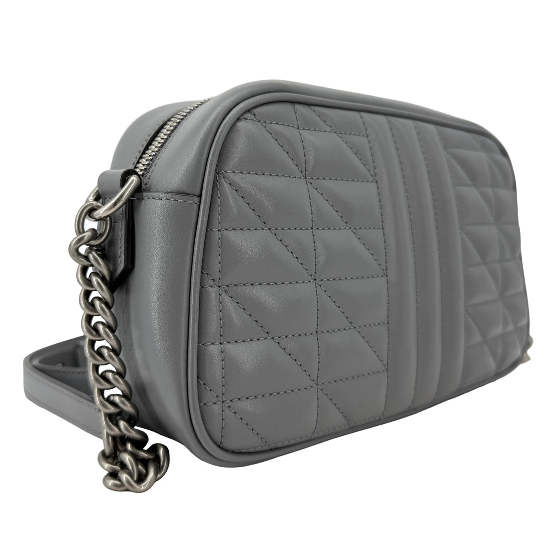 Gucci GG Marmont Aria Small Chain Shoulder Bag – Deep Grey Matelassé Calfskin