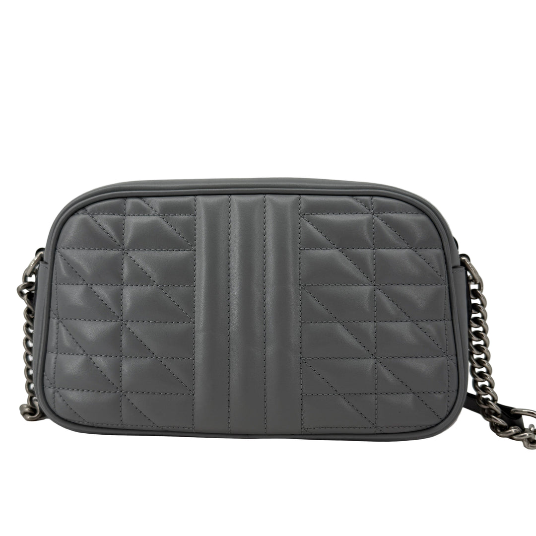 Gucci GG Marmont Aria Small Chain Shoulder Bag – Deep Grey Matelassé Calfskin