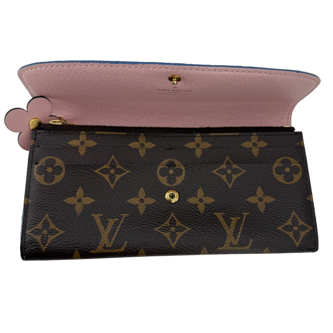 Louis Vuitton Monogram Bloom Flower Émilie Wallet – Bleu Jean