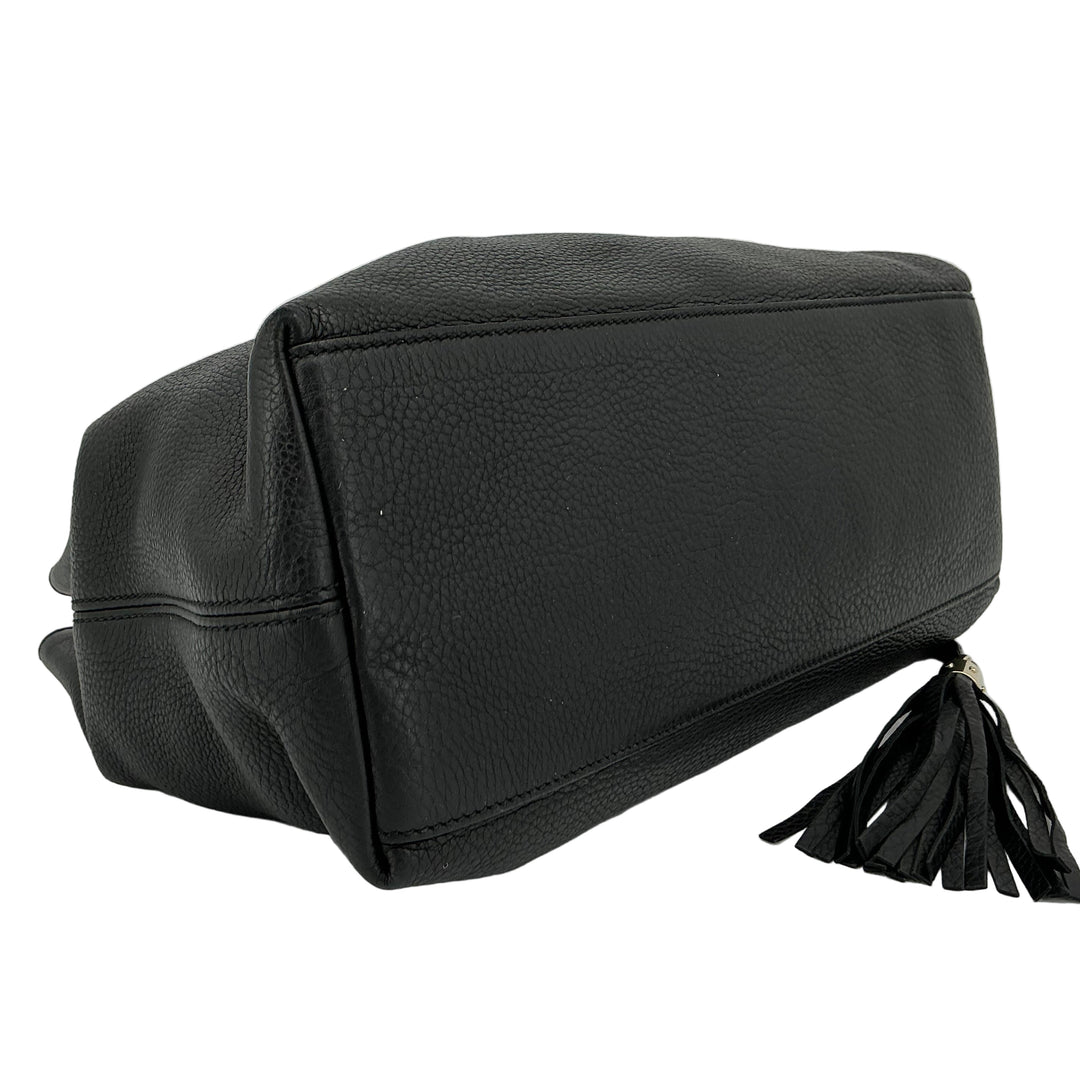 Gucci Soho Medium Chain Shoulder Bag – Black Pebbled Calfskin