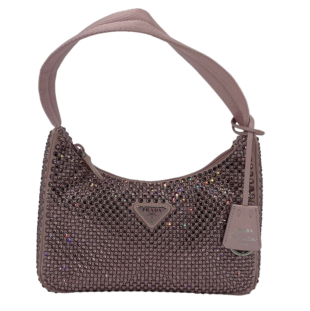 Prada Satin Crystal Mini Re-Edition 2000 Bag – Alabastro