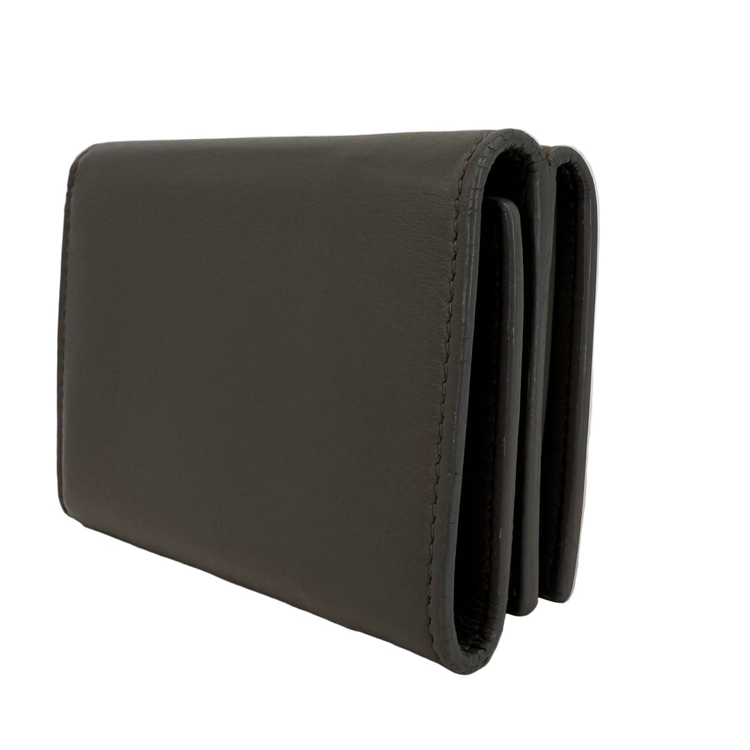 Saint Laurent Monogram Card Holder – Gray Leather