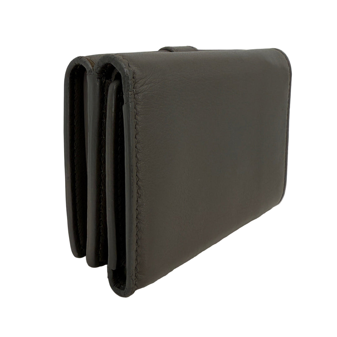 Saint Laurent Monogram Card Holder – Gray Leather
