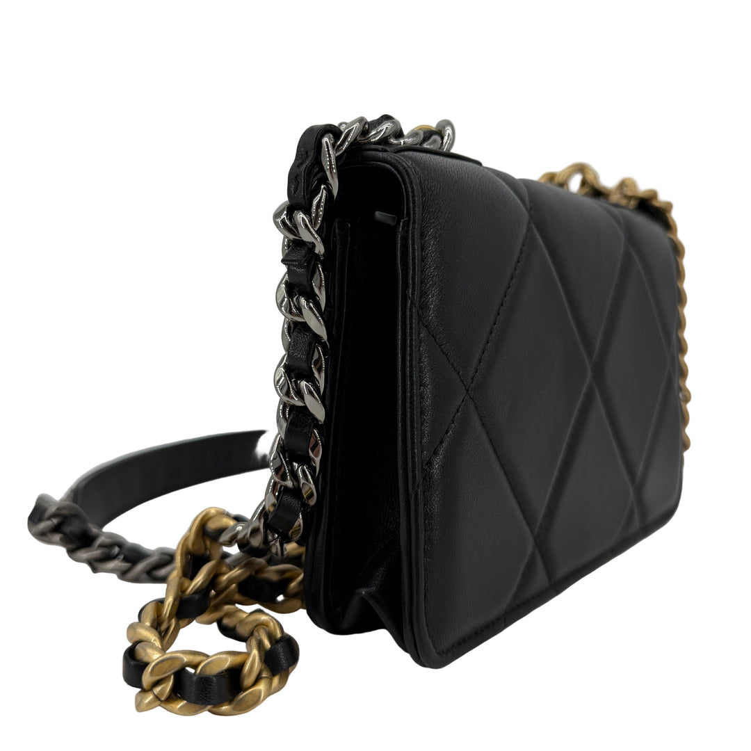 Chanel 19 Wallet On Chain (WOC) – Black Quilted Lambskin