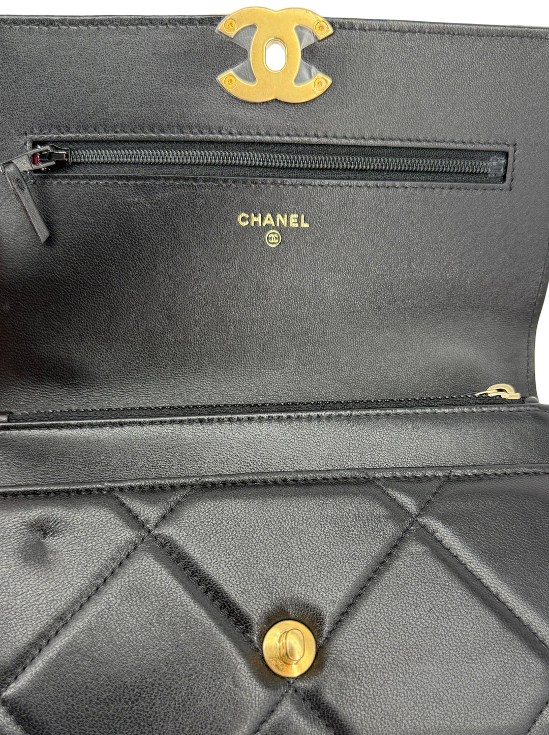 Chanel 19 Wallet On Chain (WOC) – Black Quilted Lambskin