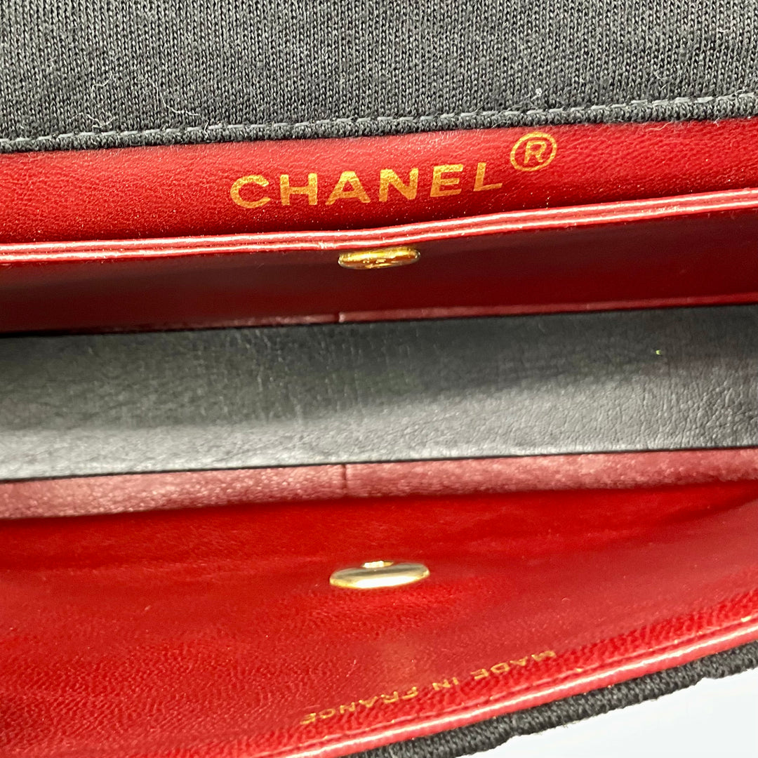 Chanel Vintage Single Flap Black (Jersey/Lamb)