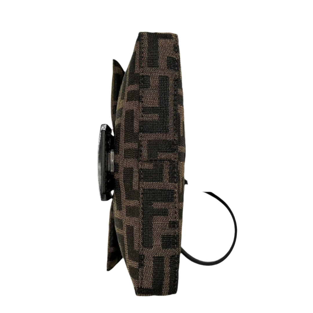 Fendi Zucca Mini Baguette – Tobacco Canvas with Brown Leather