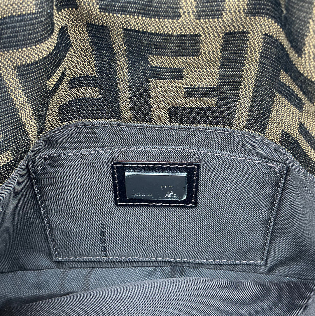 Fendi Zucca Mini Baguette – Tobacco Canvas with Brown Leather
