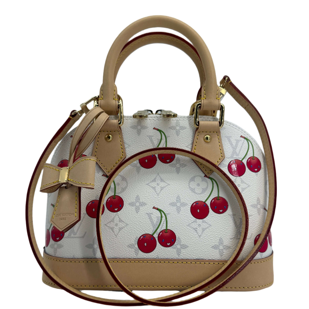 Louis Vuitton x Takashi Murakami Alma BB Monogram Cherry Limited Edition handbag with cherry blossom design.
