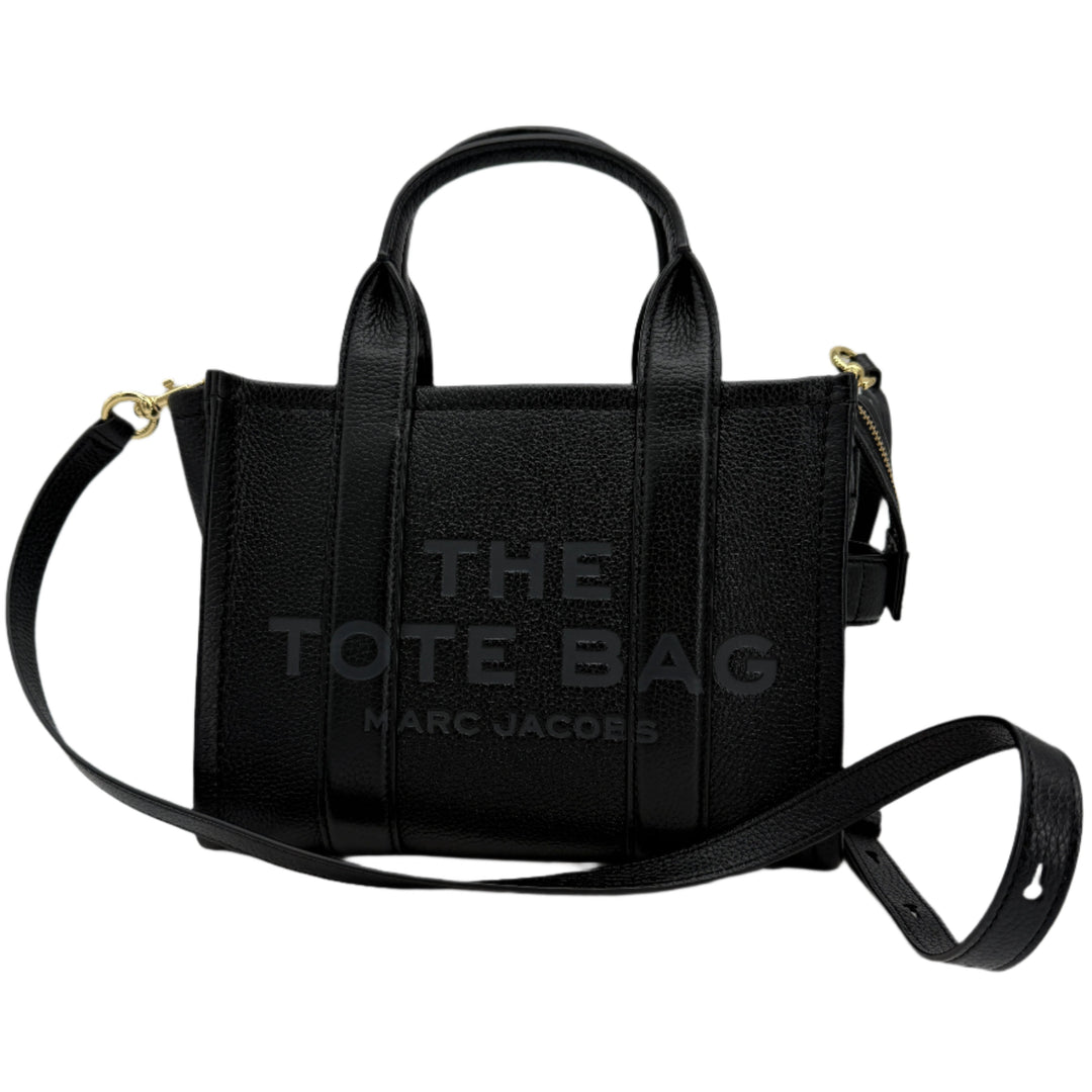 Marc Jacobs Small The Tote Bag – Black Grained Calfskin Leather with Adjustable Strap