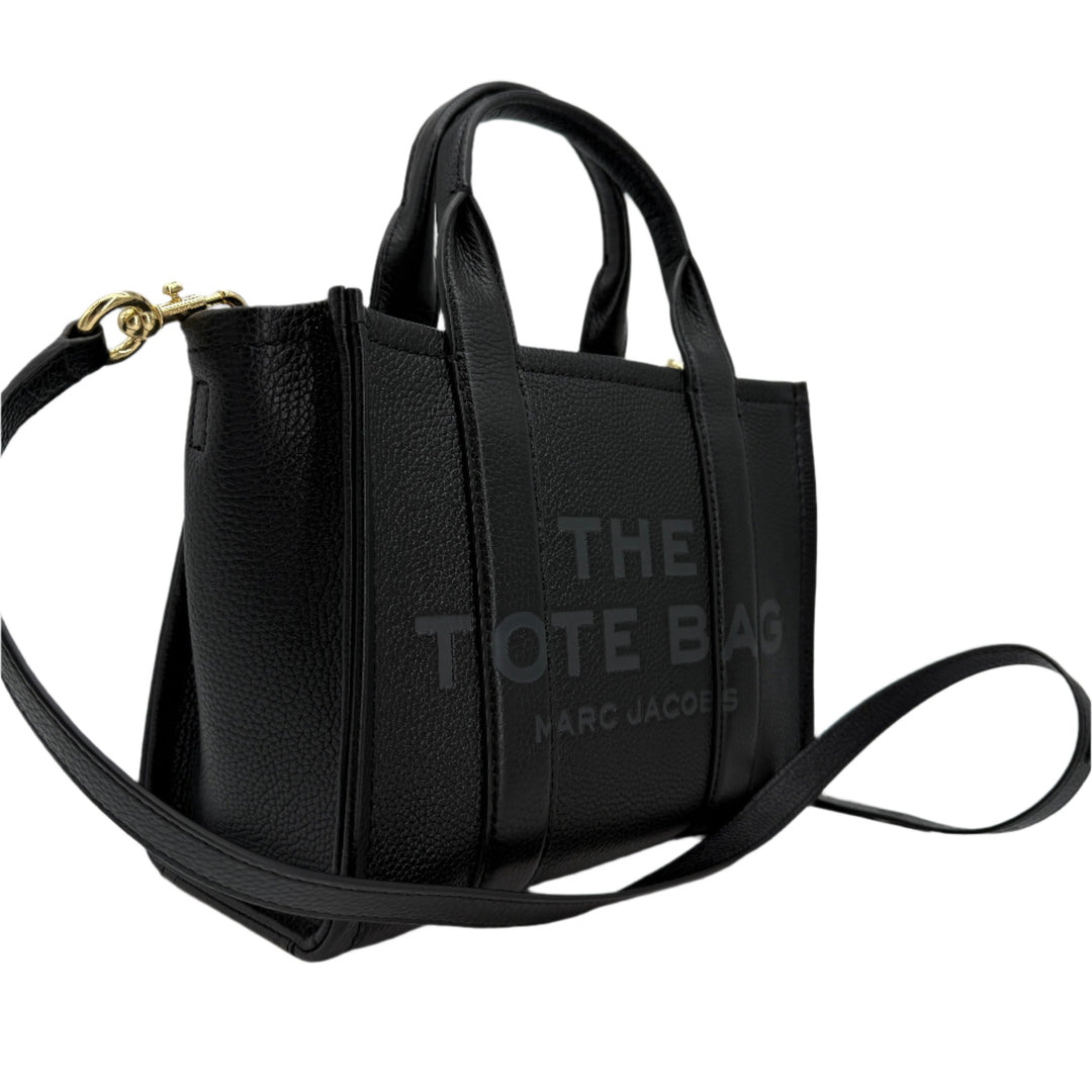 Marc Jacobs Small The Tote Bag – Black Grained Calfskin Leather with Adjustable Strap