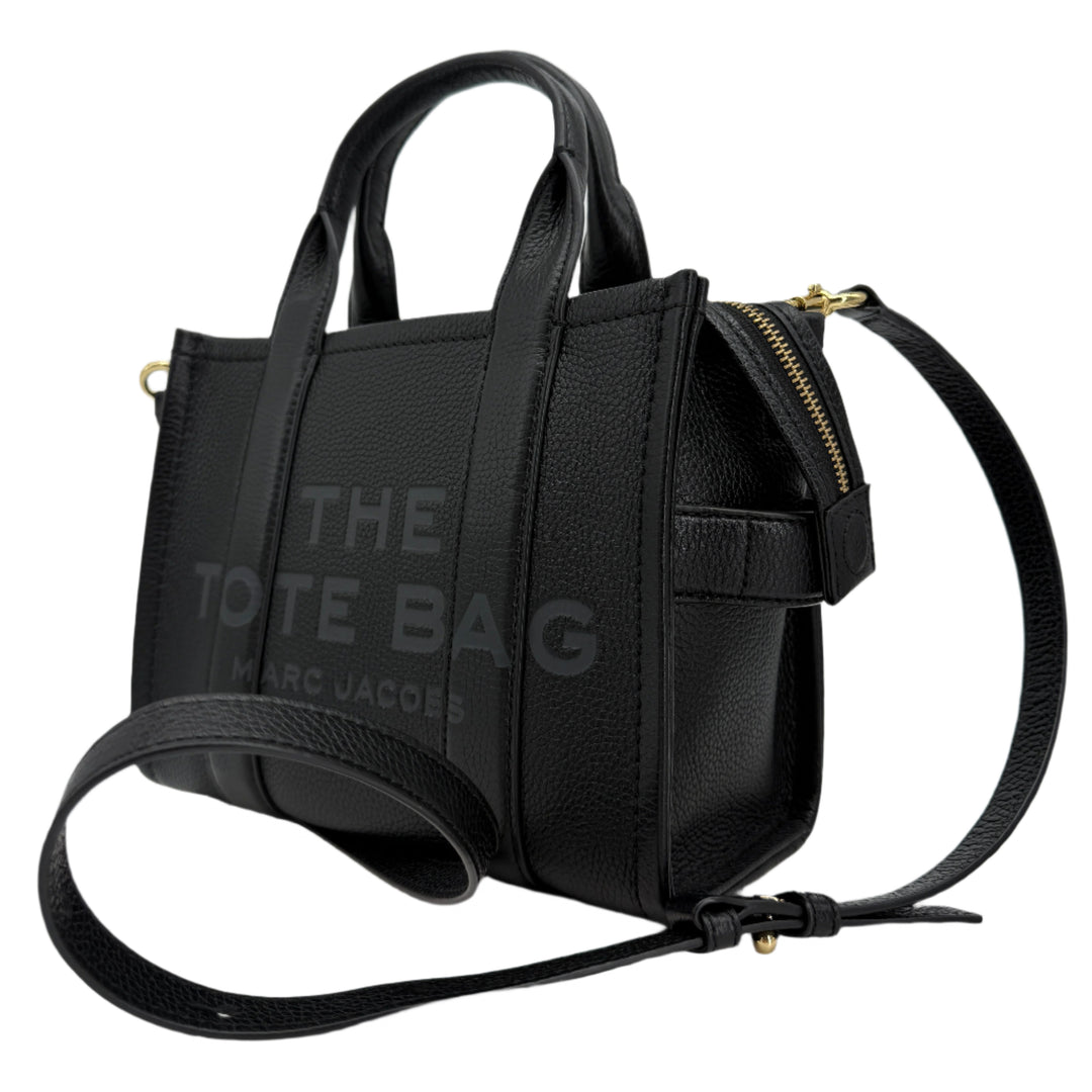 Marc Jacobs Small The Tote Bag – Black Grained Calfskin Leather with Adjustable Strap