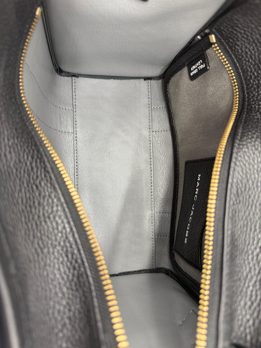 Marc Jacobs Small The Tote Bag – Black Grained Calfskin Leather with Adjustable Strap