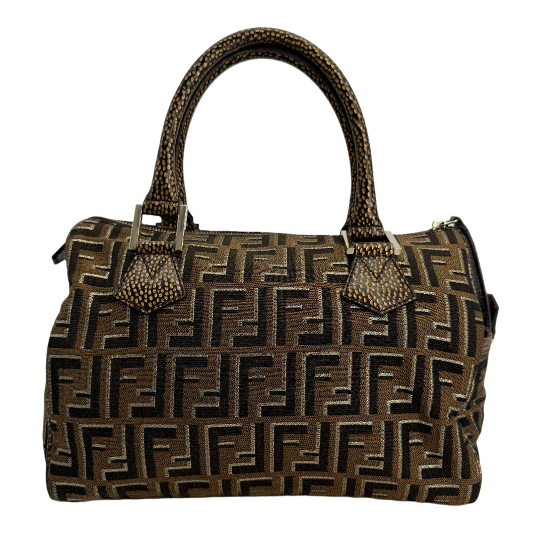 Fendi Medium Chef Boston Bag – Zucca Canvas with Oro Moro Vitello Leather Trim