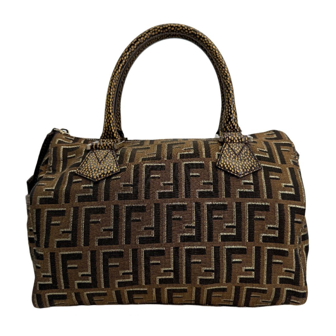 Fendi Medium Chef Boston Bag – Zucca Canvas with Oro Moro Vitello Leather Trim