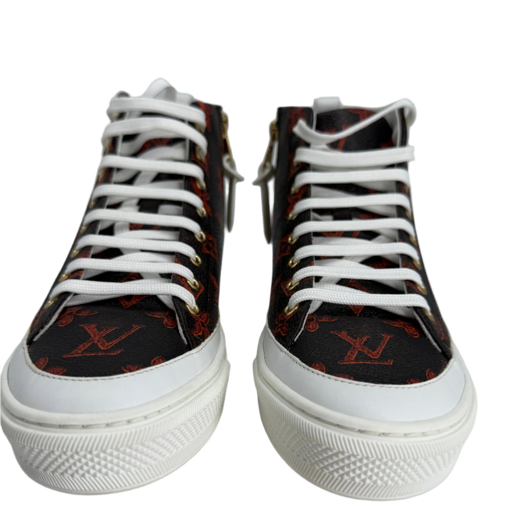 Louis Vuitton Catogram Stellar Sneaker Boots – Marron Monogram Canvas with Cat Print (EU 36.5)