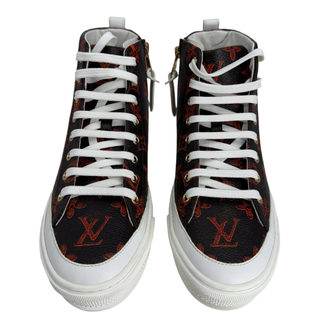 Louis Vuitton Catogram Stellar Sneaker Boots – Marron Monogram Canvas with Cat Print (EU 36.5)