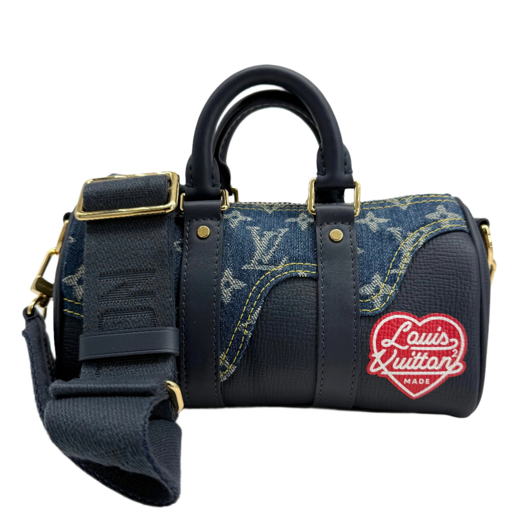 Louis Vuitton Keepall XS Shoulder Bag – Monogram Denim Taurillon Leather with Gold Hardware