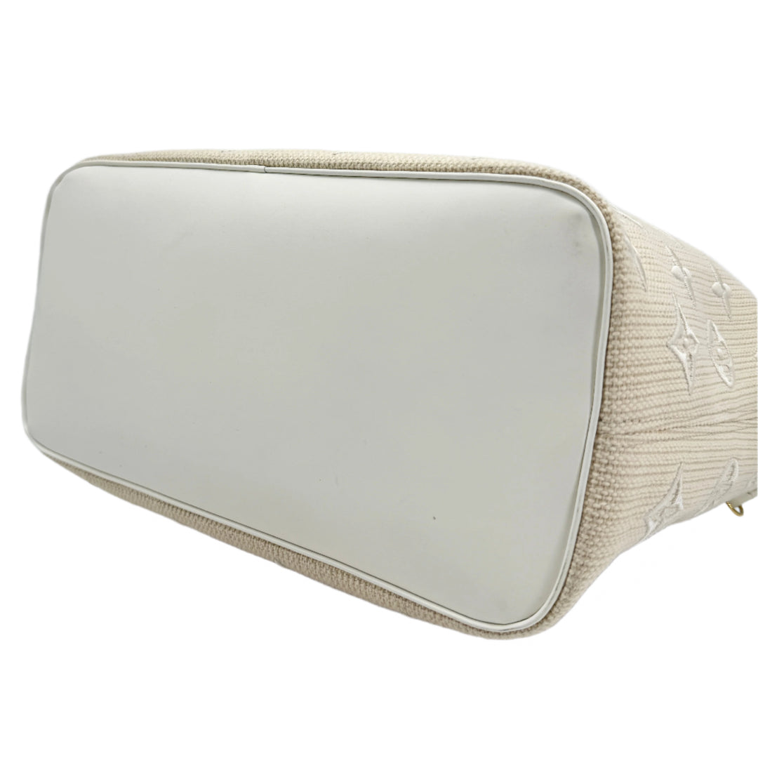 Louis Vuitton Monogram Embroidered Cotton Neverfull MM – Beige White