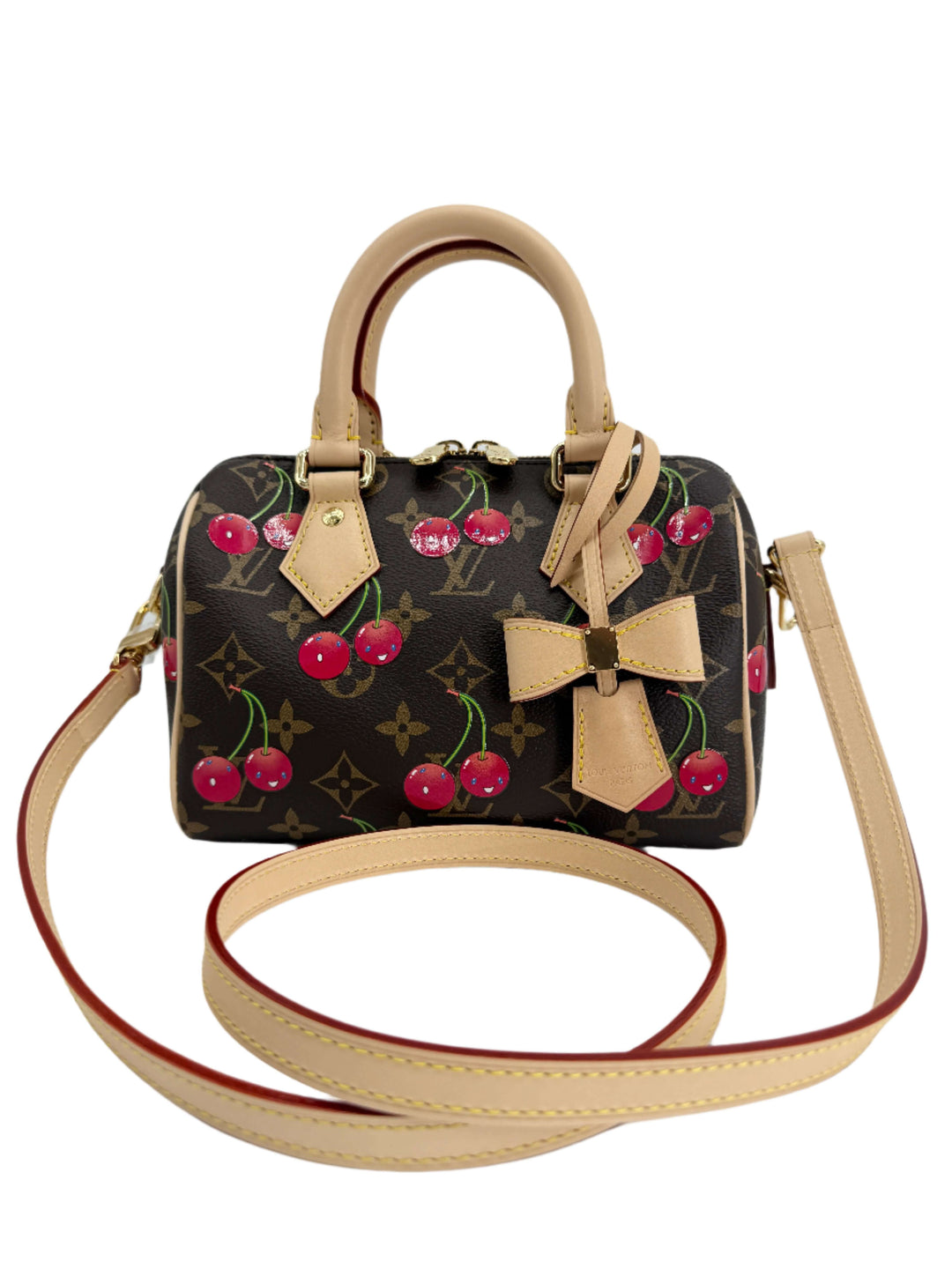 Louis Vuitton x Takashi Murakami Monogram Cerises Speedy Bandoulière 20 – Like New, Complete Set