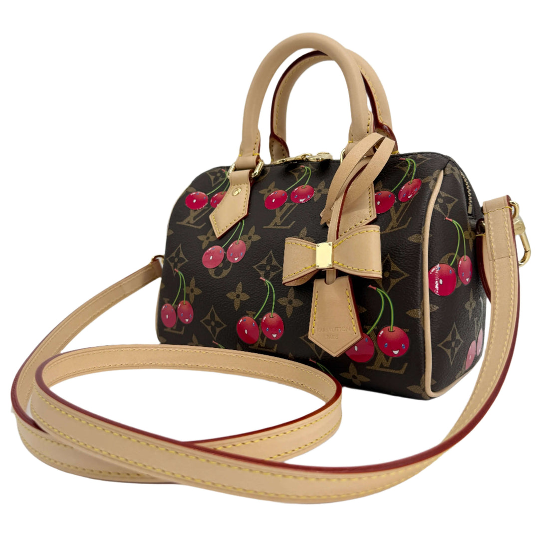 Louis Vuitton x Takashi Murakami Monogram Cerises Speedy Bandoulière 20 – Like New, Complete Set