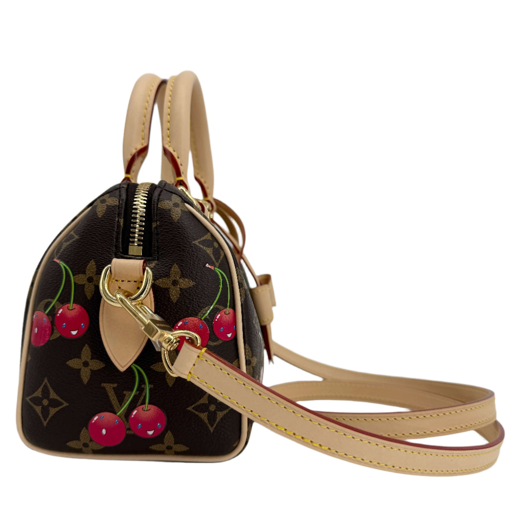 Louis Vuitton x Takashi Murakami Monogram Cerises Speedy Bandoulière 20 – Like New, Complete Set