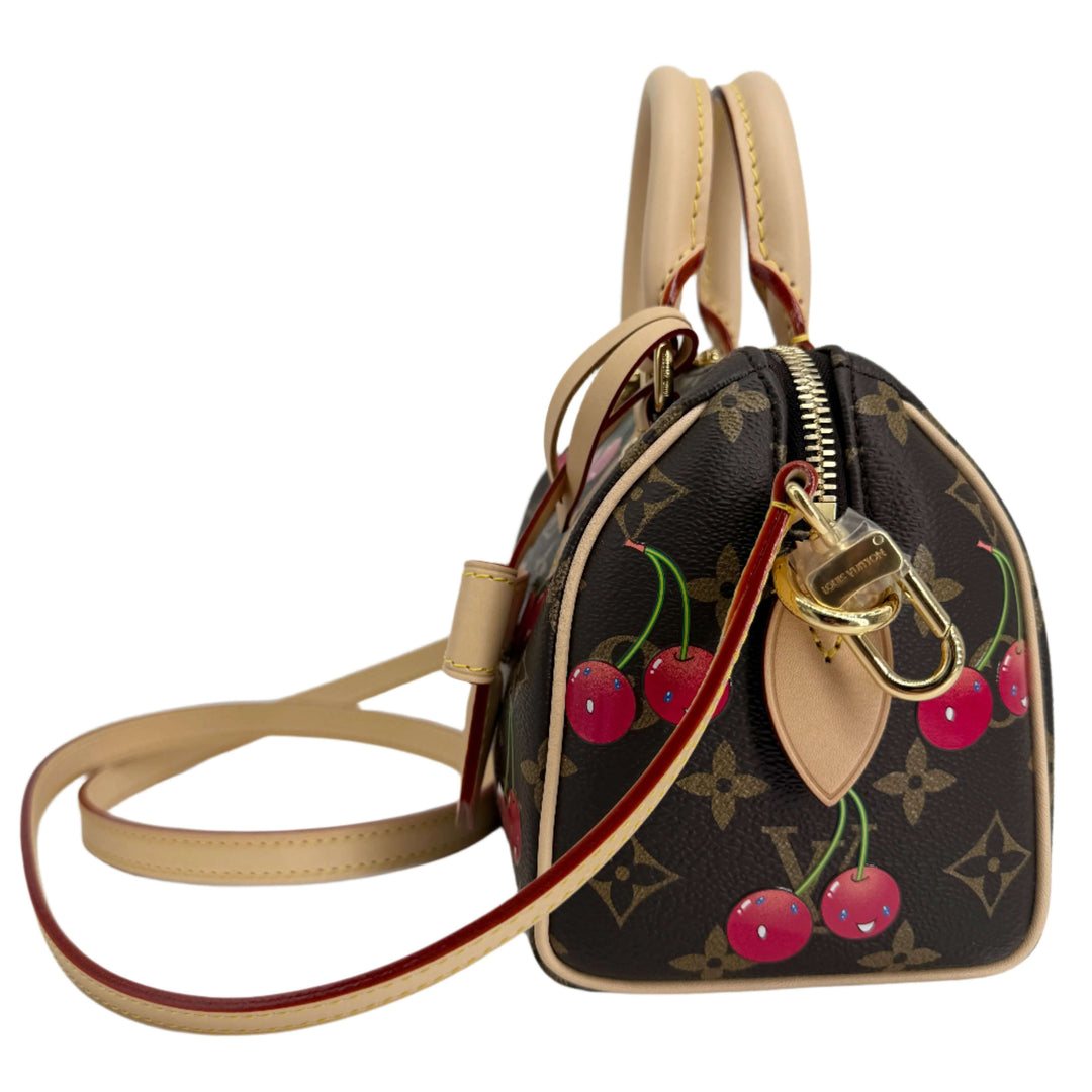 Louis Vuitton x Takashi Murakami Monogram Cerises Speedy Bandoulière 20 – Like New, Complete Set