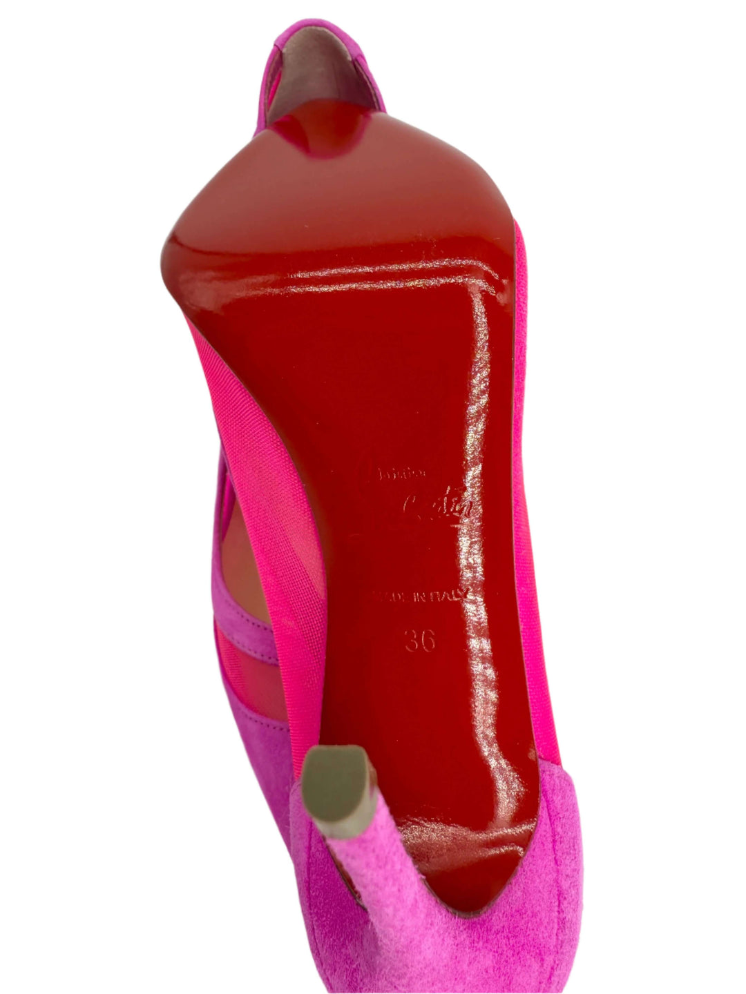 Christian Louboutin Rete Galativi 100 Pumps – Pink Suede & Mesh (Size 36)