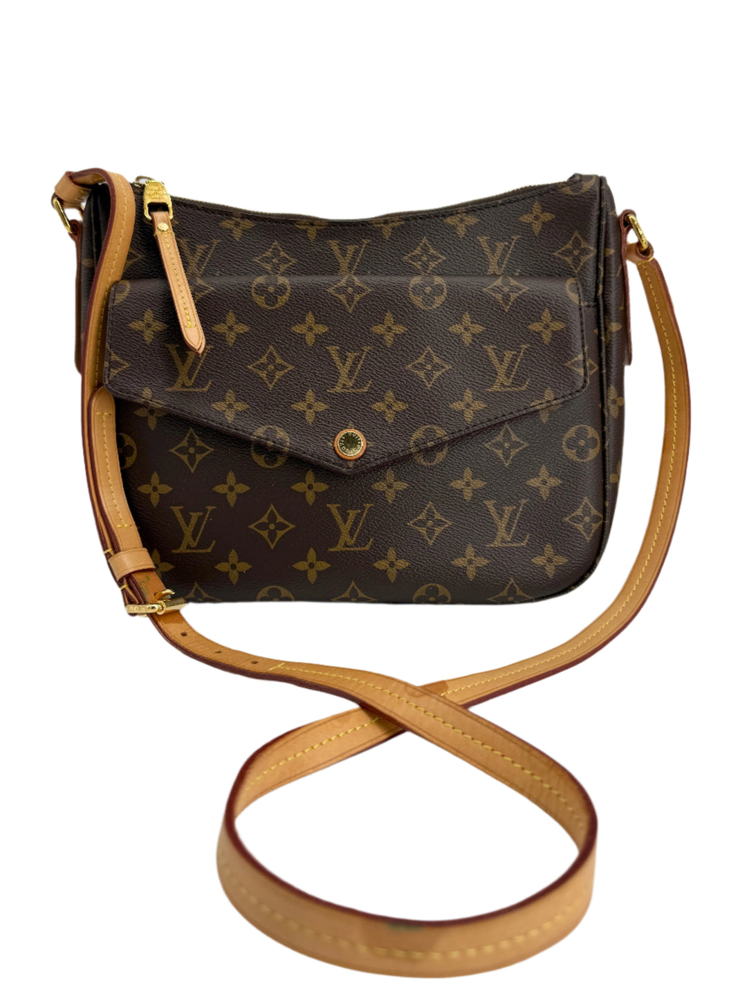 Louis Vuitton Monogram Mabillon Shoulder Bag in signature monogram canvas with adjustable strap and polished hardware.