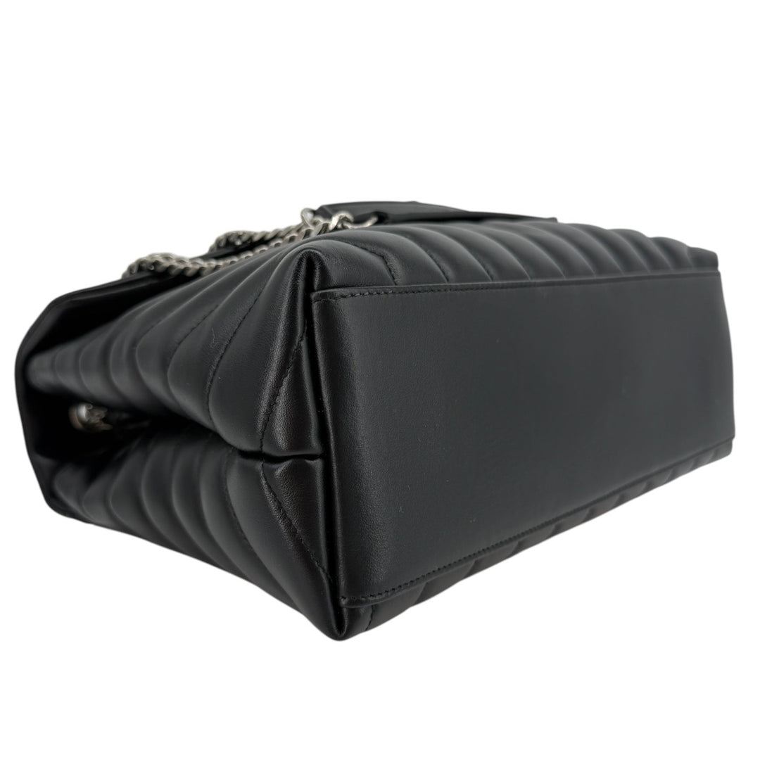 Saint Laurent Loulou Medium Chain Satchel – Black Y-Quilted Calfskin