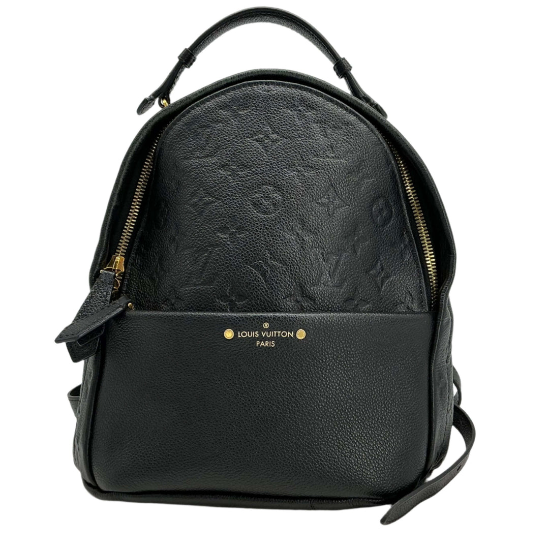 Louis Vuitton Empreinte Sorbonne Backpack in Noir Black leather showcasing monogram-embossed design and polished details.