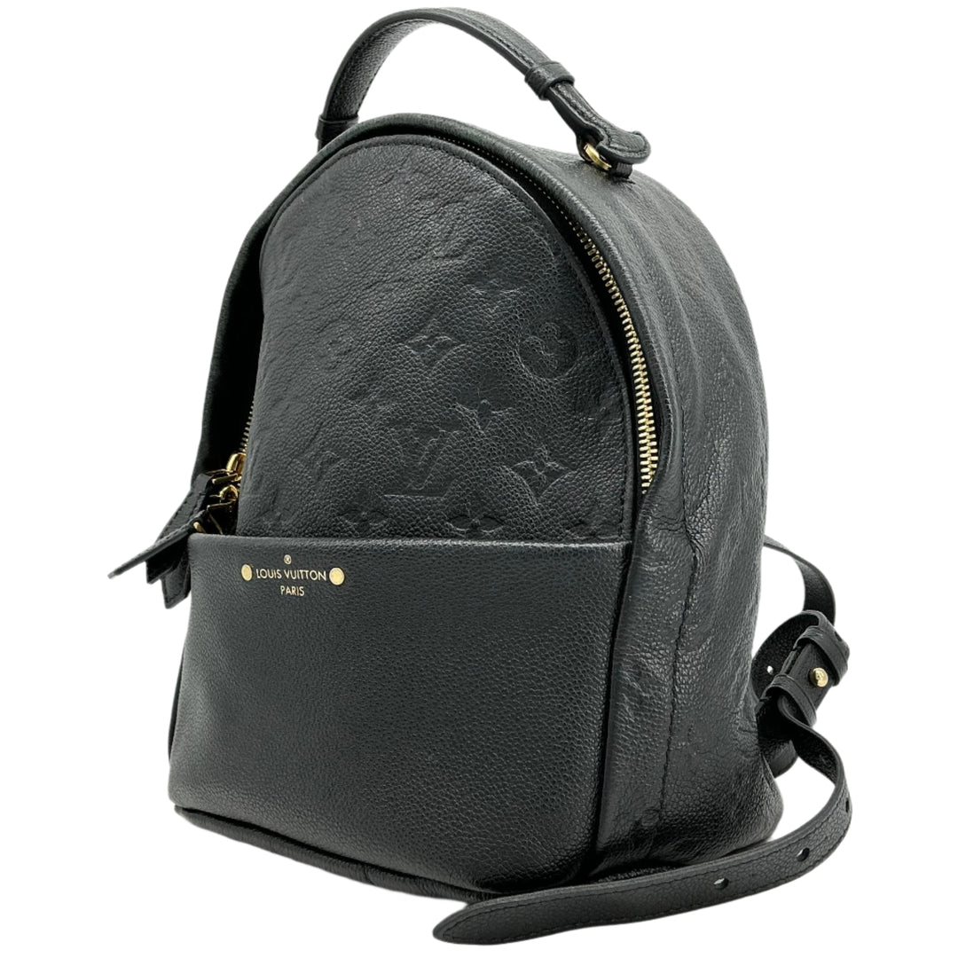 Louis Vuitton Empreinte Sorbonne Backpack in noir black leather showcasing luxurious monogram-embossed design.
