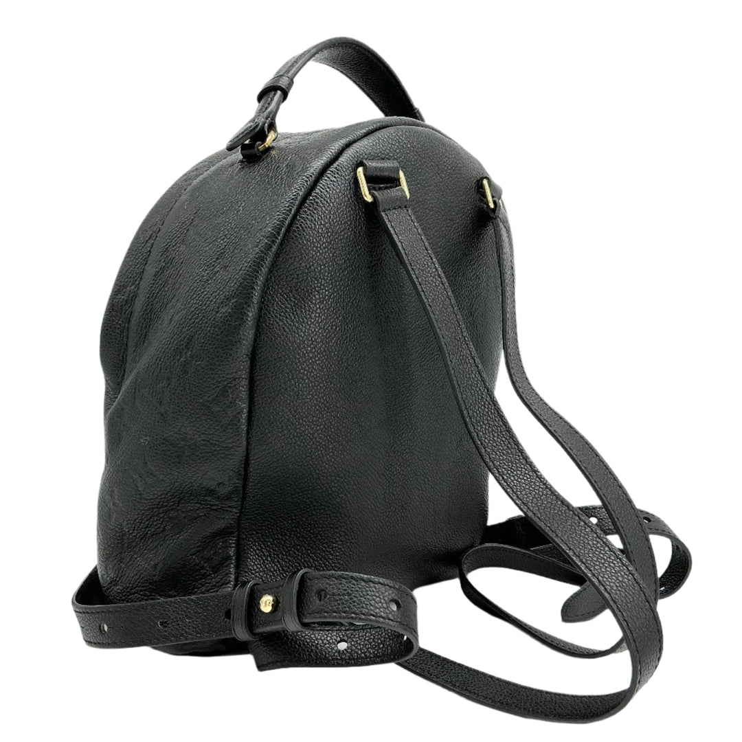 Louis Vuitton Empreinte Sorbonne Backpack in Noir Black leather, showcasing sleek design and refined detailing.