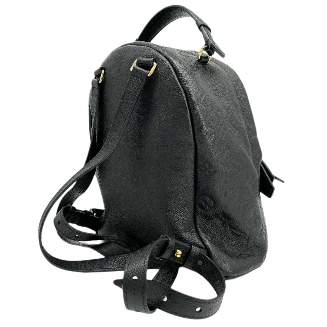 Louis Vuitton Empreinte Sorbonne Backpack in Noir Black leather, showcasing its textured finish and stylish straps.