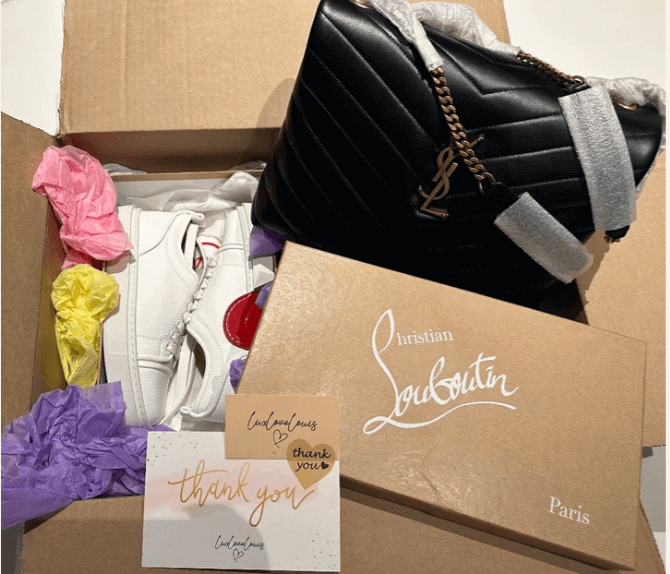 Consignment Shopping: Is It the Smart Way to Get Luxury Fashion? Luxury items and sneakers in a delivery box.