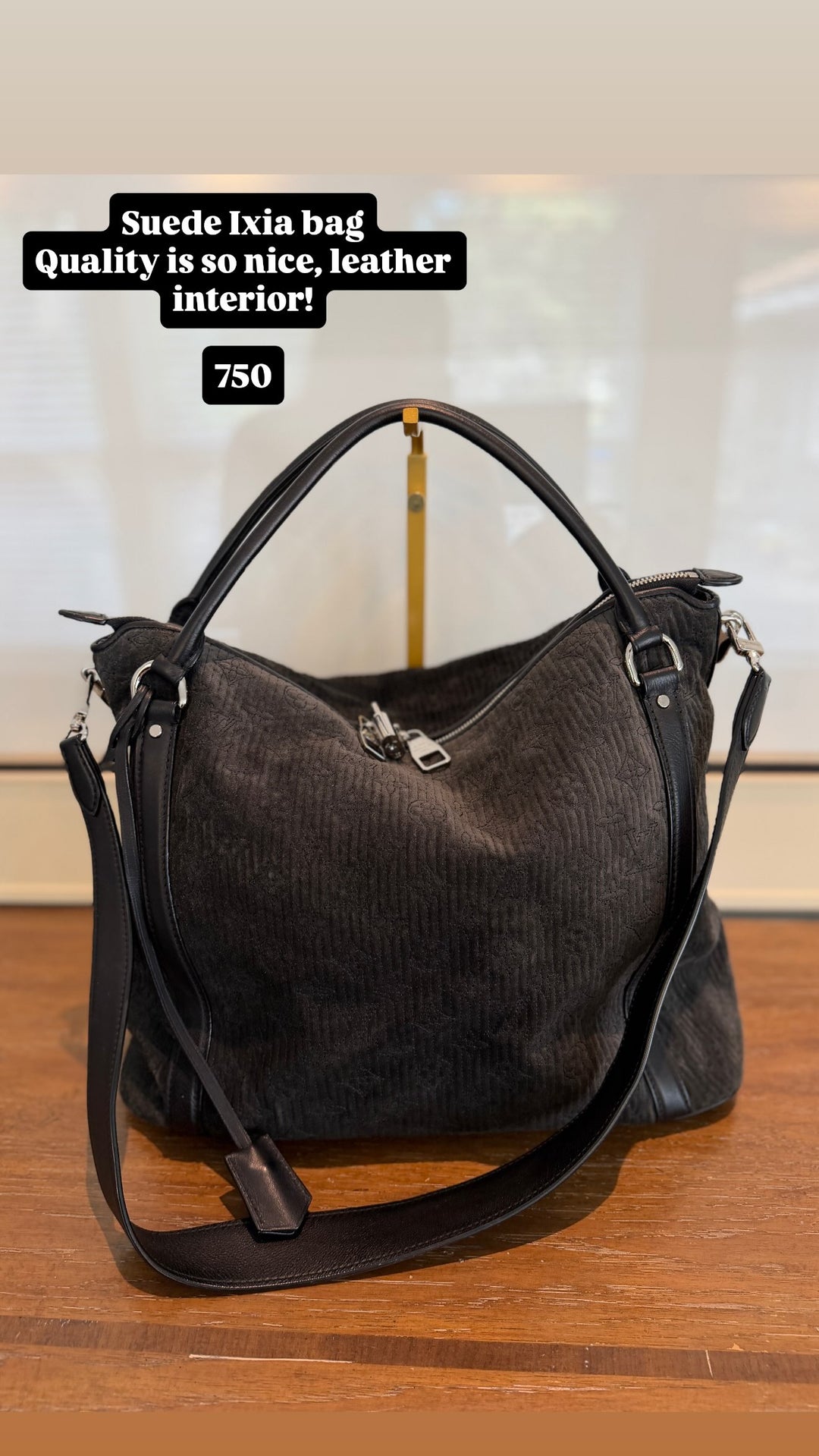 LV suede black bag