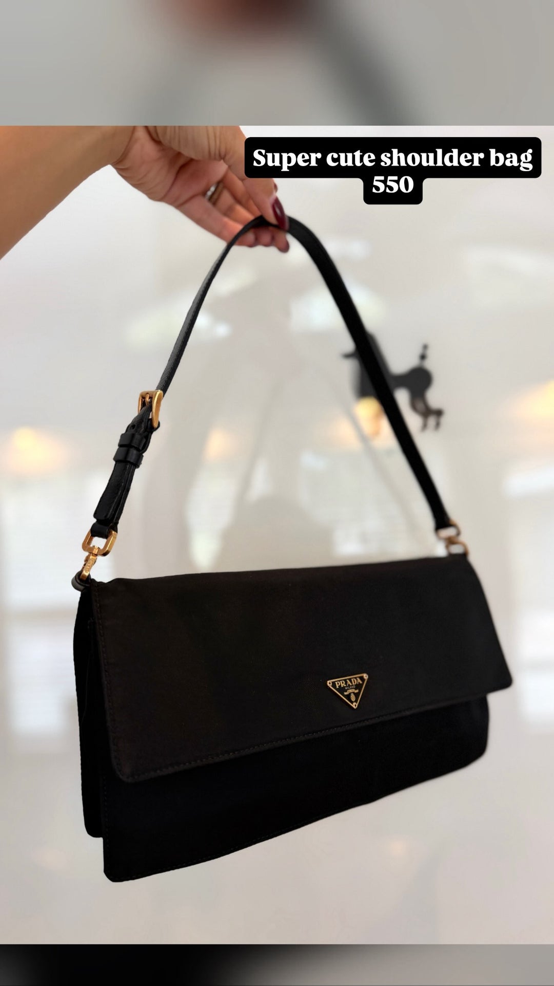 Prada black nylon shoulder bag