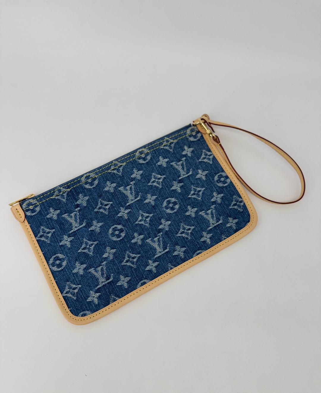 LV denim wristlet