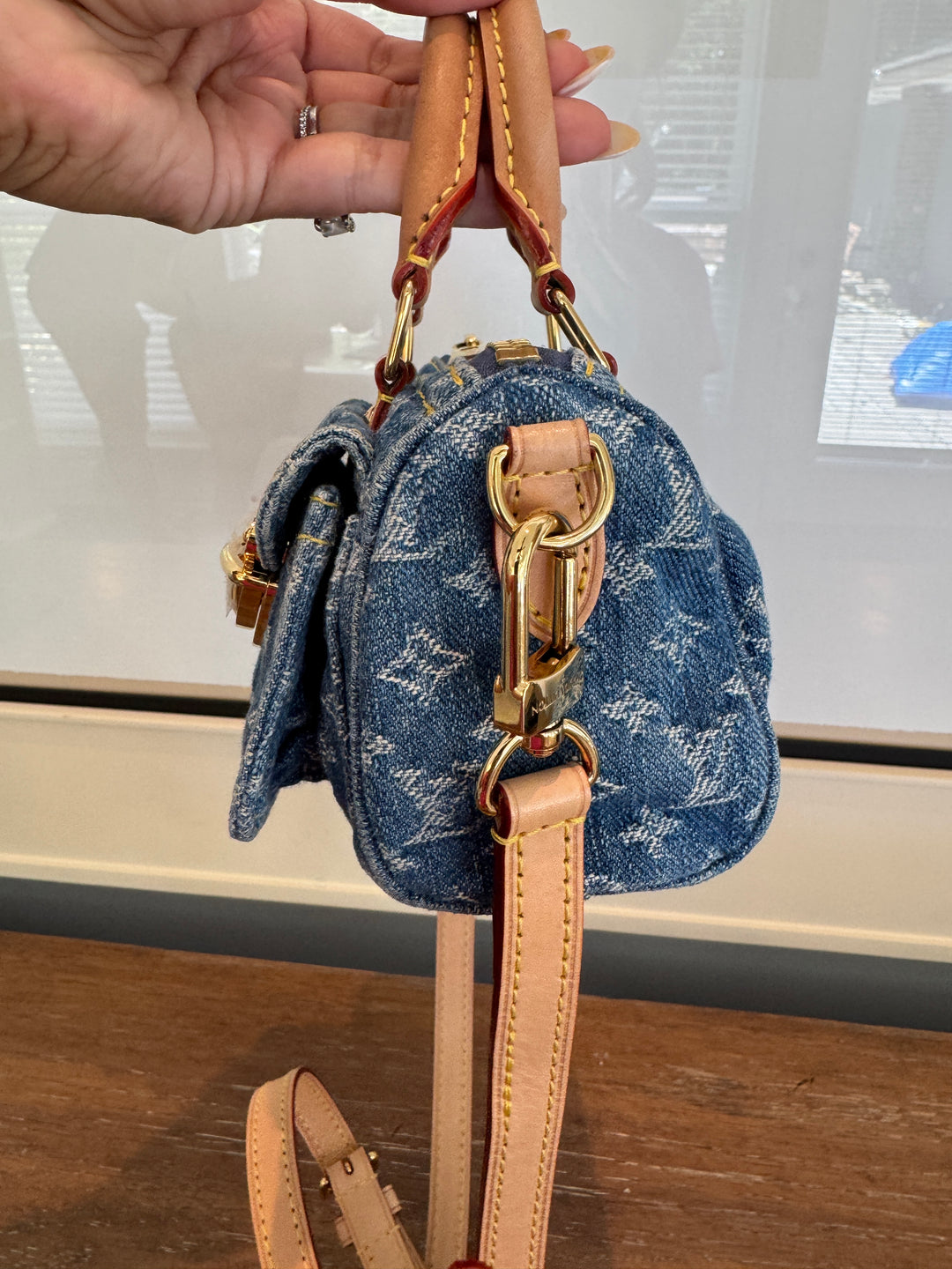 LV denim nano speedy