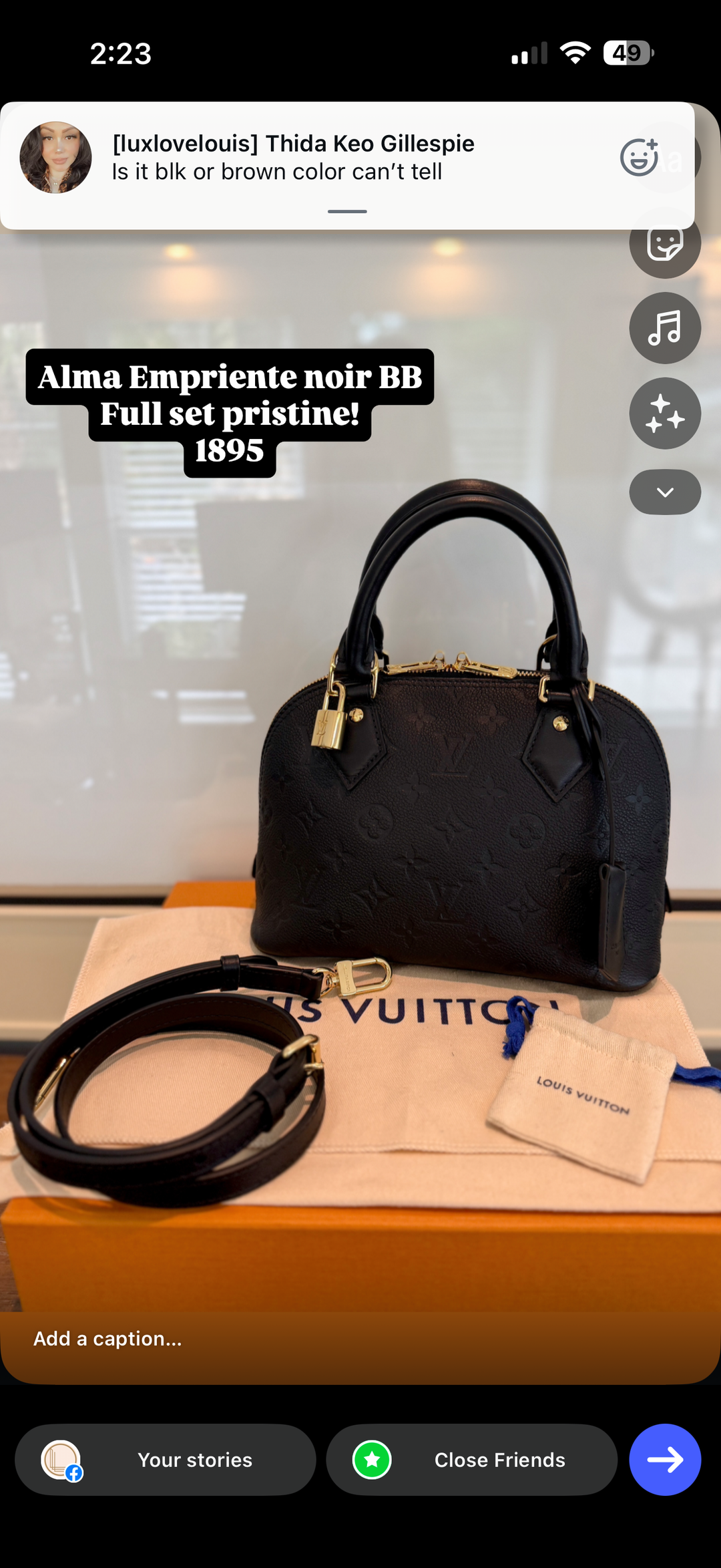 LV Alma BB black