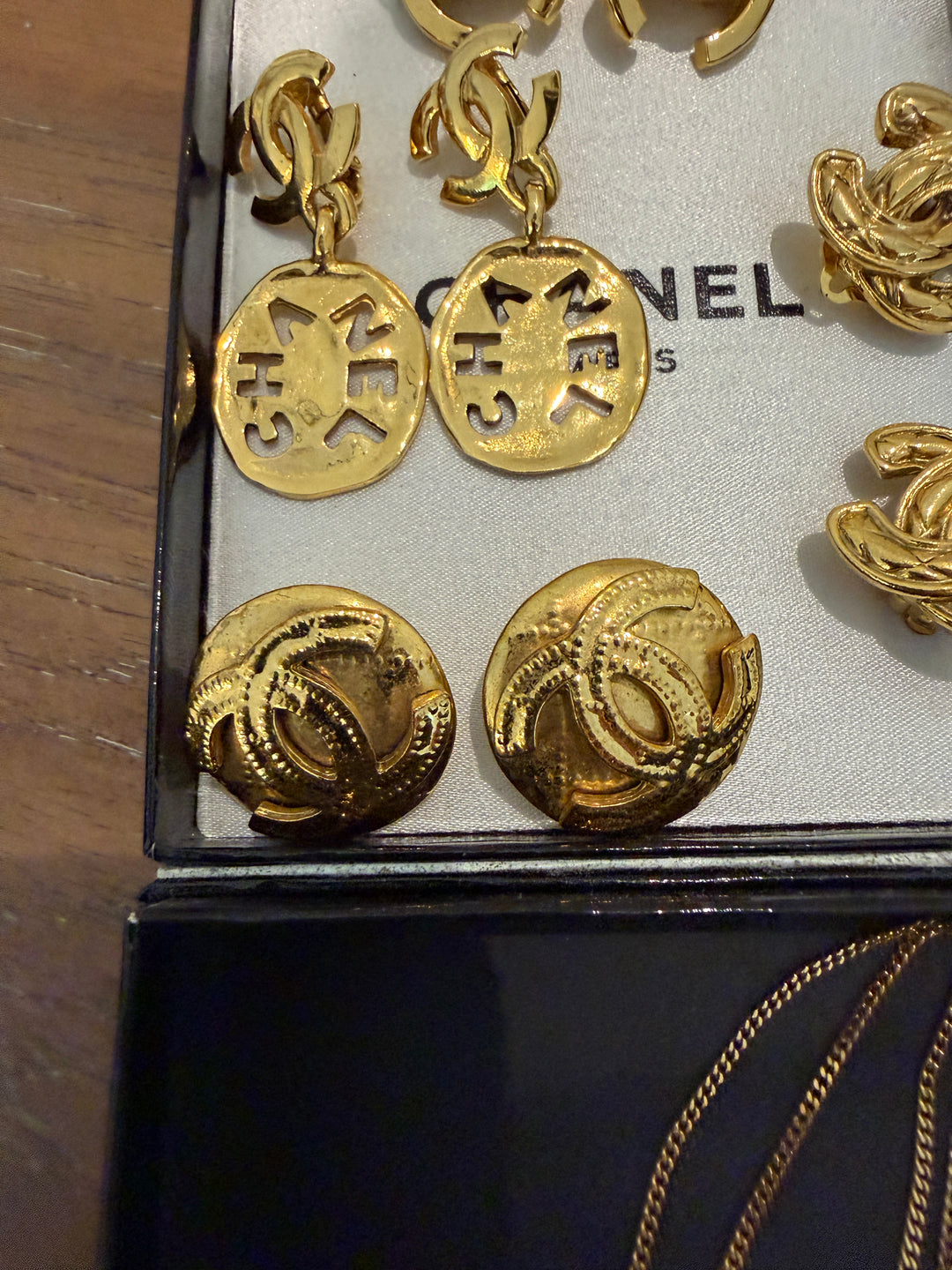 Chanel button clip ons