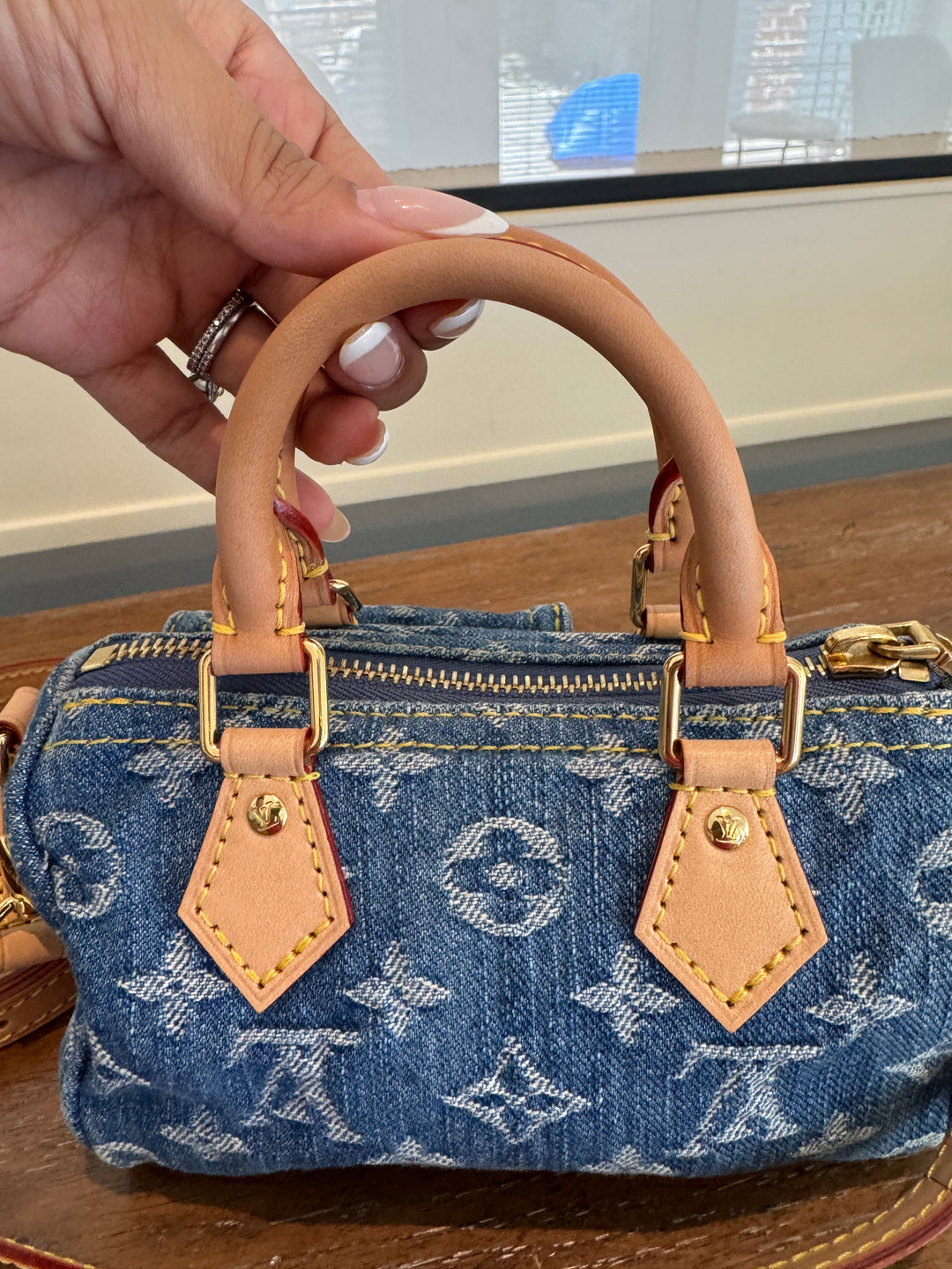 LV denim nano speedy