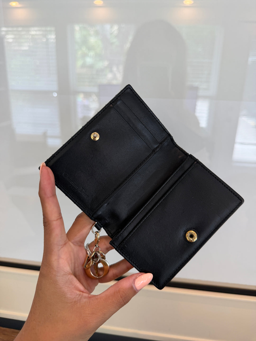 Dior patent card holder