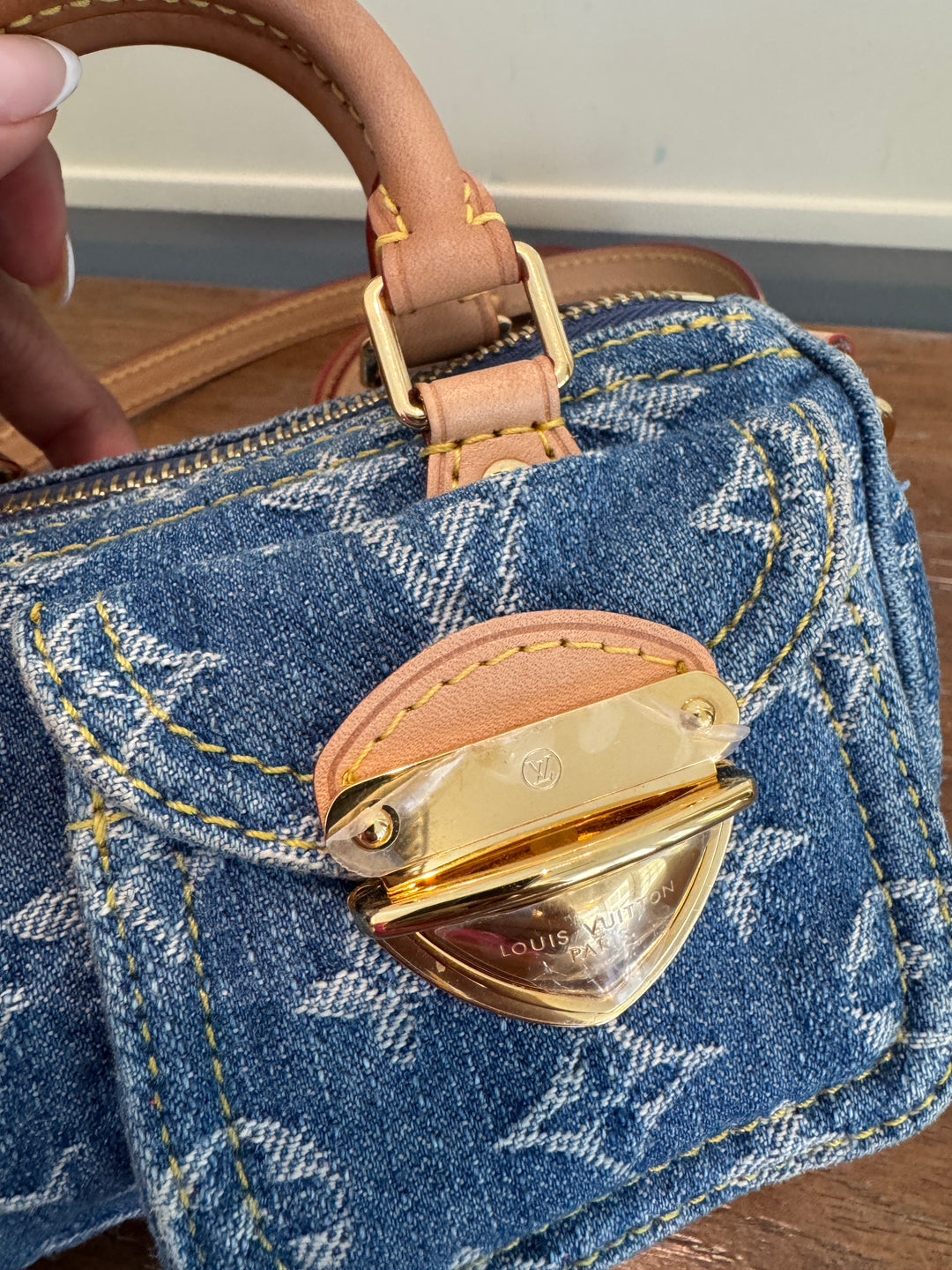 LV denim nano speedy